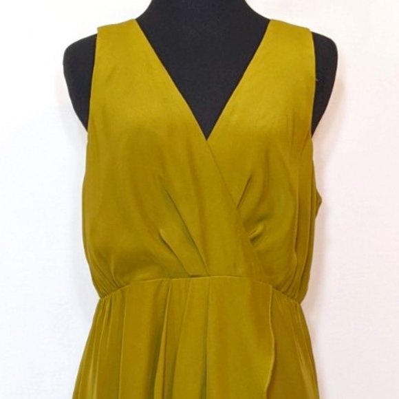 NWT! Alice & Trixie Faux Wrap Green Silk Dress - Picture 2 of 6